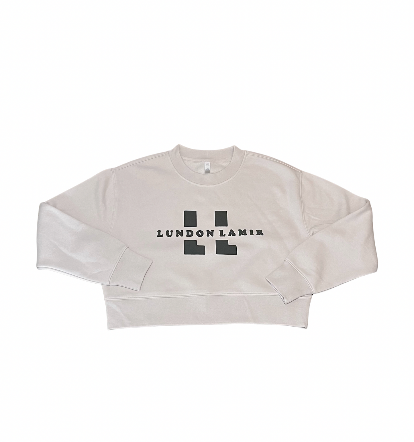 LADIES Crème&Forest Green - Lundon LaMir signature Crop Crewneck