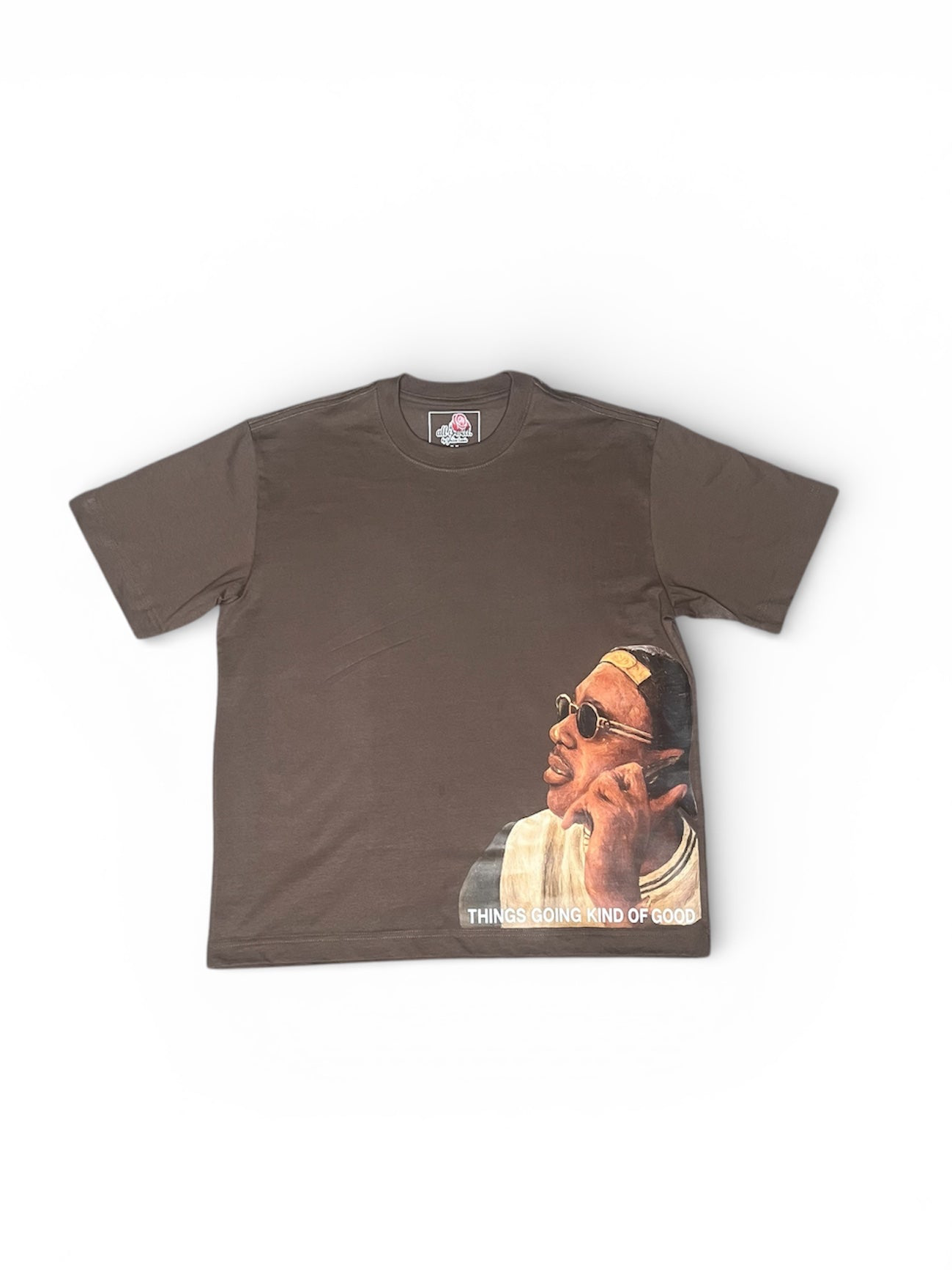 2. “GOING GOOD” | BY LUNDON LAMIR | BOX TEE | BROWN – By Lundon LaMir