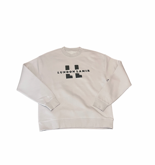 Creme&Forest Green - Lundon LaMir signature Crewneck - Relaxed fit