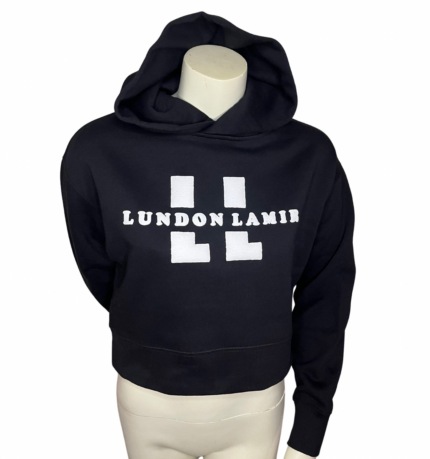 LADIES | LUNDON LAMIR | SIGNATURE | BLACK&WHITE | CROP HOODIE