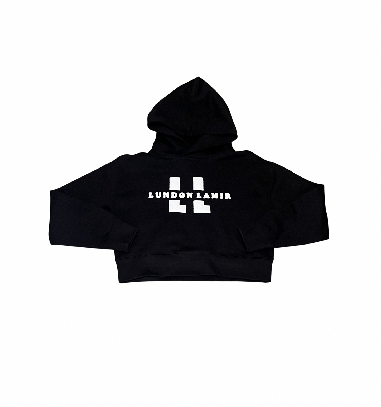 LADIES | LUNDON LAMIR | SIGNATURE | BLACK&WHITE | CROP HOODIE