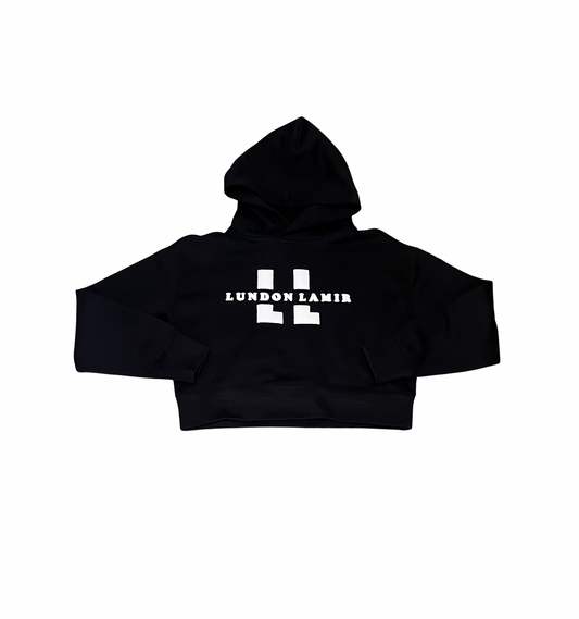 LADIES | LUNDON LAMIR | SIGNATURE | BLACK&WHITE | CROP HOODIE