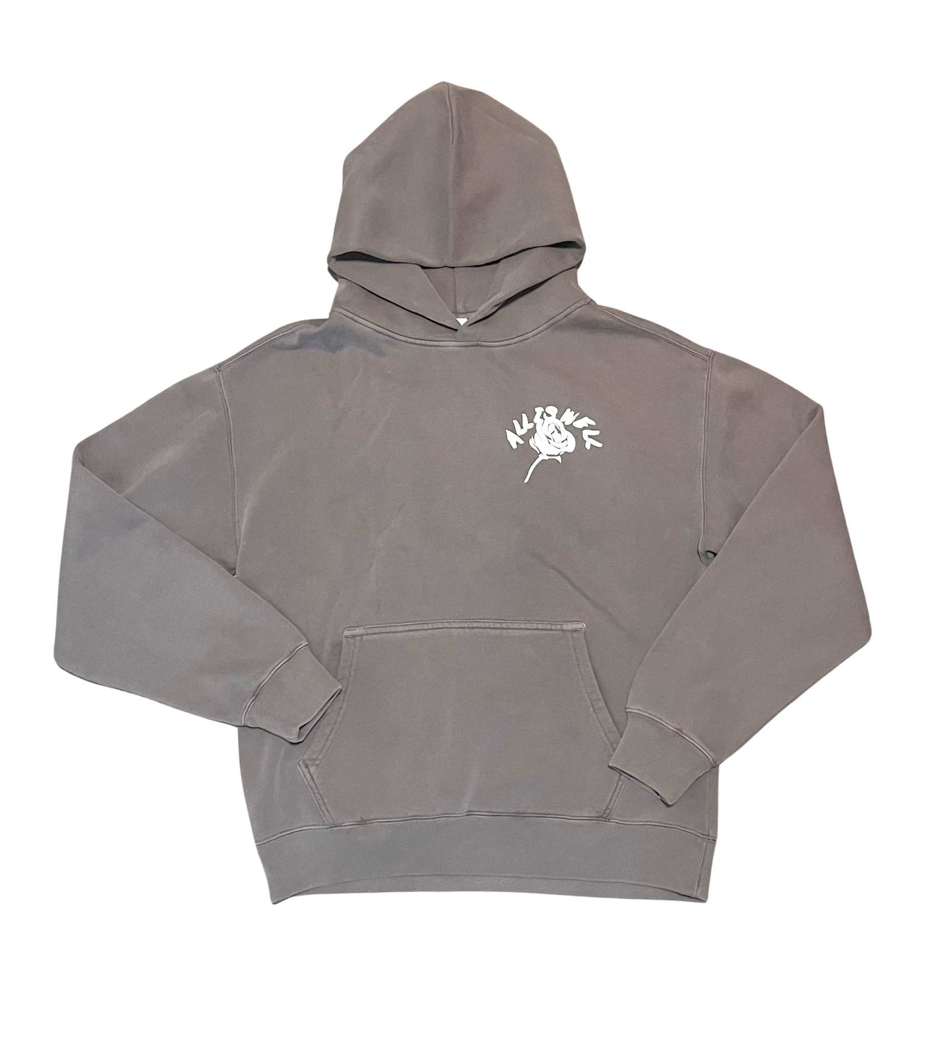 Faded Grey&White ALL IS WELL Hoodie – By Lundon LaMir